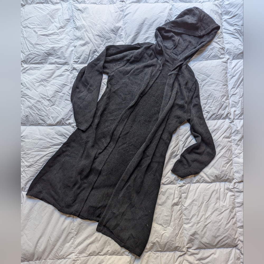 Hooded cotton cardigan